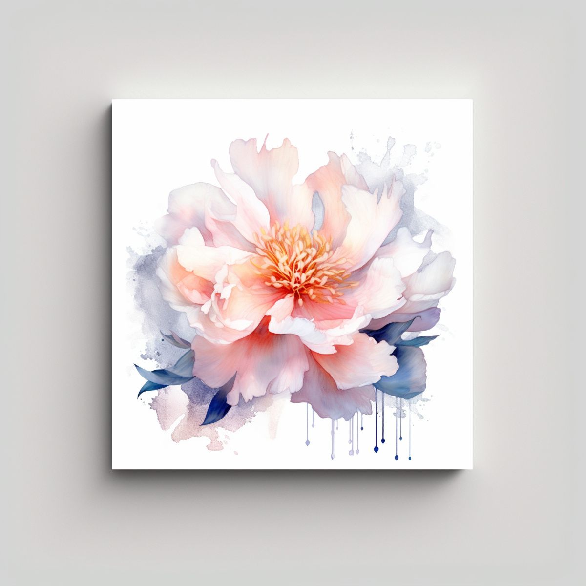GENERICO - Pintura Japonesa De Peonías Estilo Candelabro 90x90 Cm