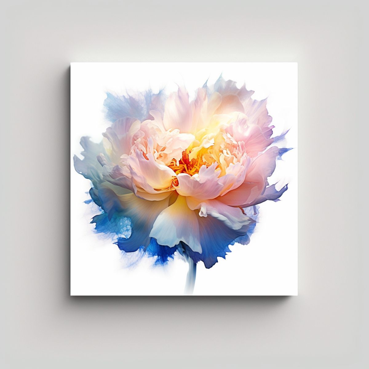 GENERICO - Pintura Japonesa De Peonías En Estilo 90x90 Cm