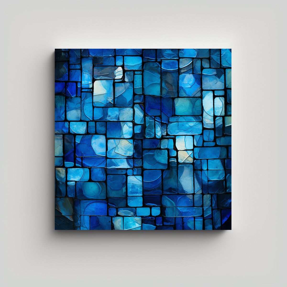 GENERICO - Lienzo Abstracto De Vidrieras Culturales En Tonos 80x80 Cm