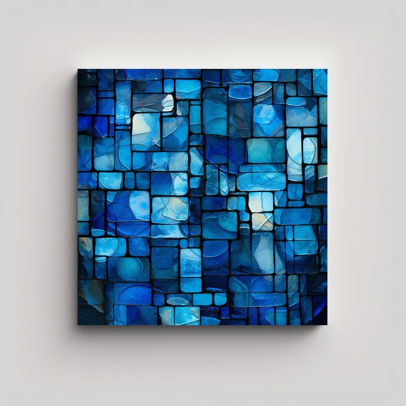 GENERICO - Lienzo Abstracto De Vidrieras Culturales En Tonos 70x70 Cm