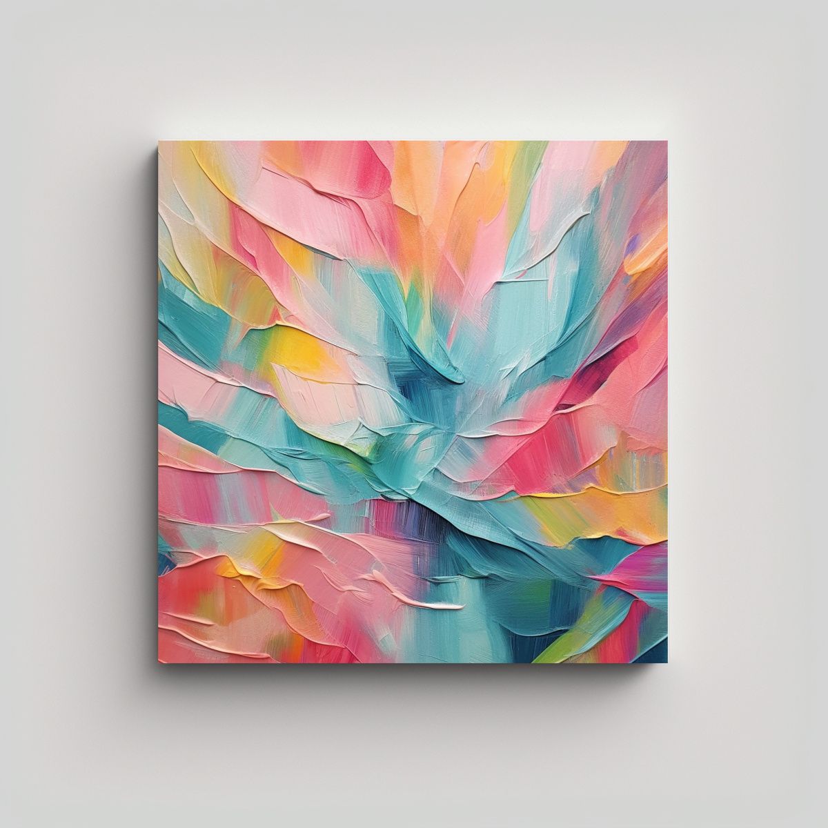 GENERICO - Cuadro Abstracto Intenso De Pared En Colores 90x90 Cm