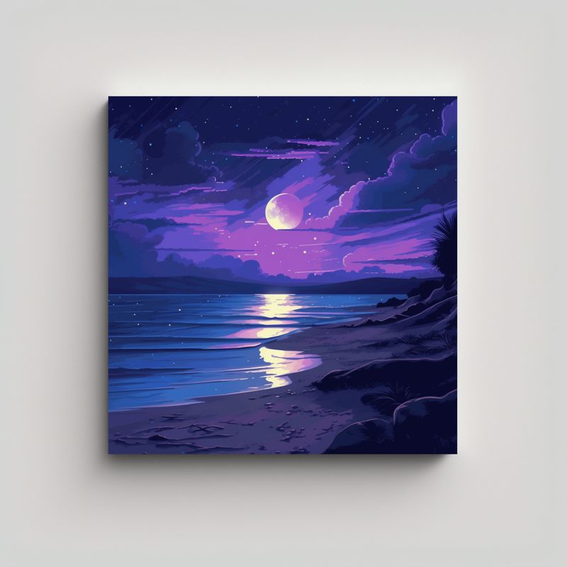 GENERICO - Cuadro Decorativo Playa Serena Con Intensidad A 50x50 Cm