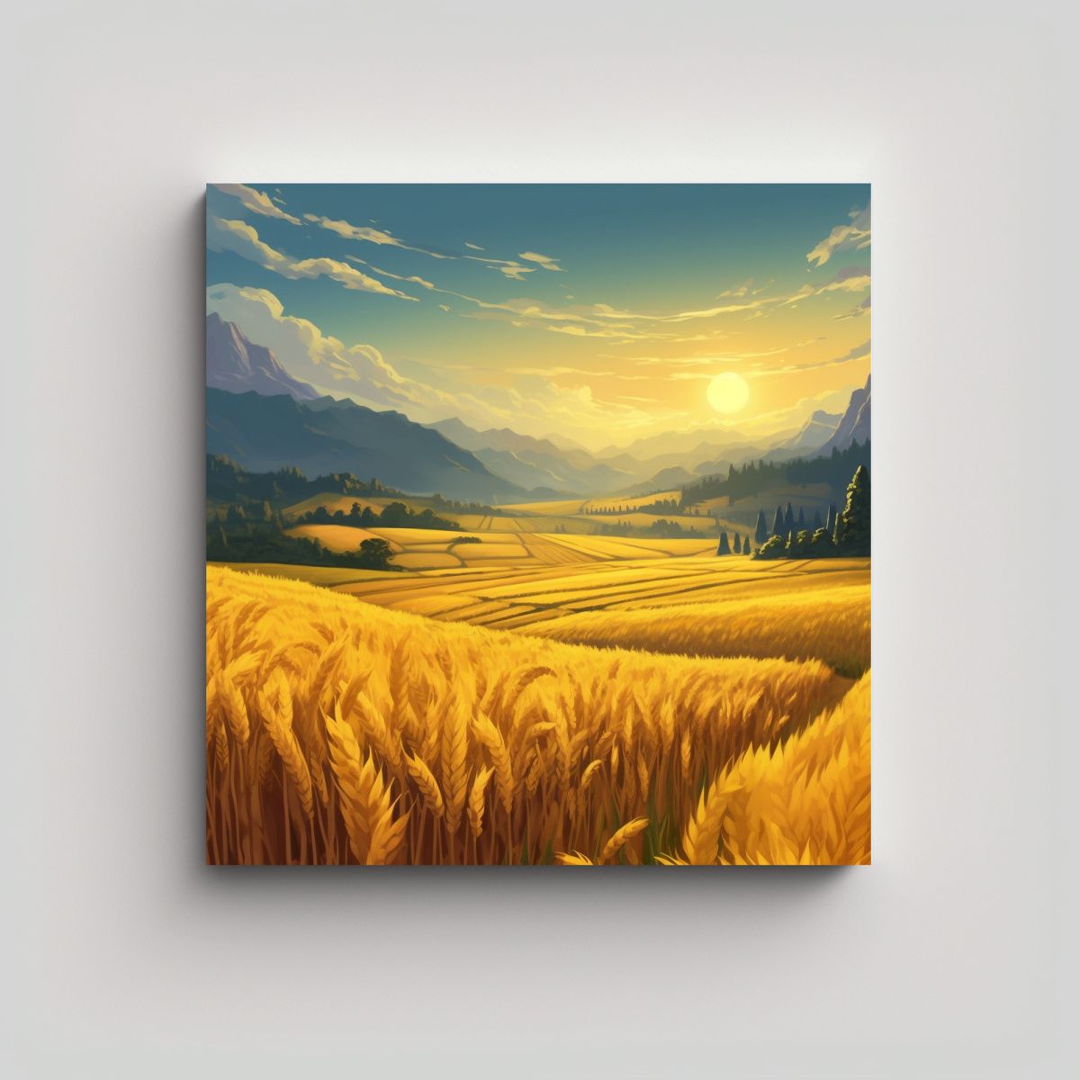 GENERICO - Cuadros De Decoración De Campos De Trigo Grandes 90x90 Cm