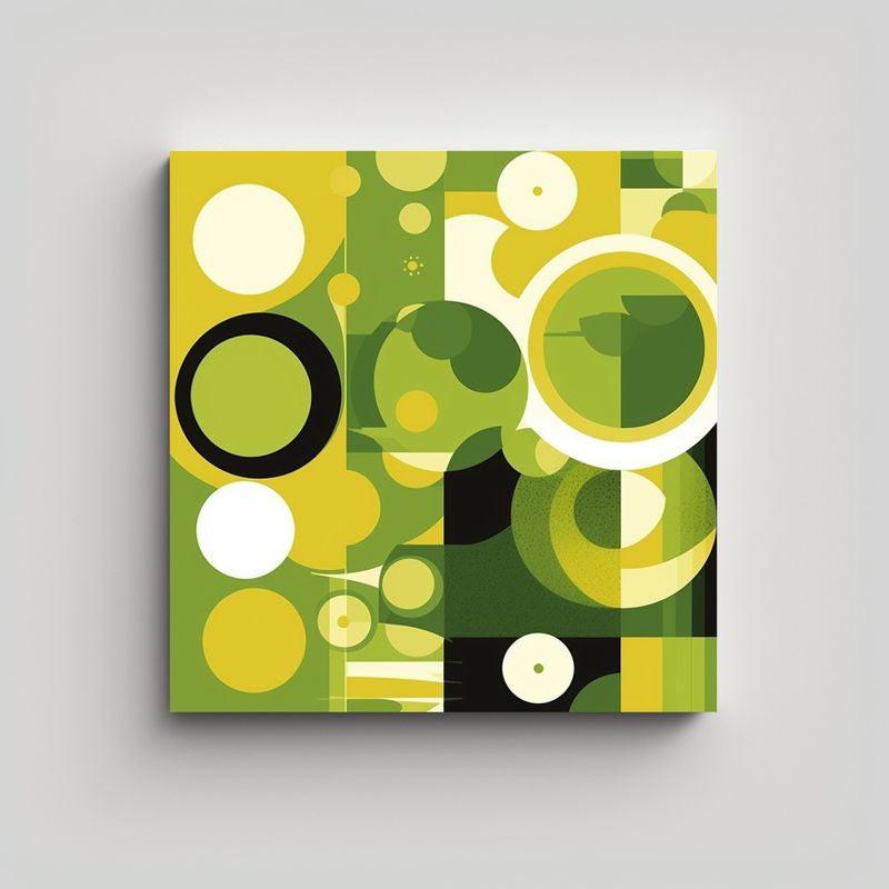 GENERICO - Cuadro Abstracto En Bastidor Acuarela Retro De 80x80 Cm