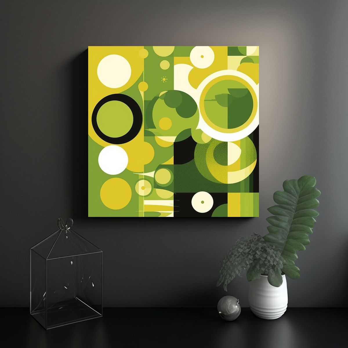 GENERICO - Cuadro Abstracto En Bastidor Acuarela Retro De 70x70 Cm