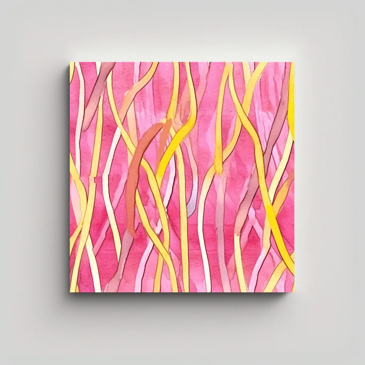 GENERICO - Cuadros Decorativos Con Fondo Acuarela Rosa Y 70x70 Cm