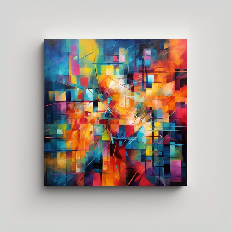 GENERICO - Lienzos Modernos Con Colores Vibrantes Y 80x80 Cm