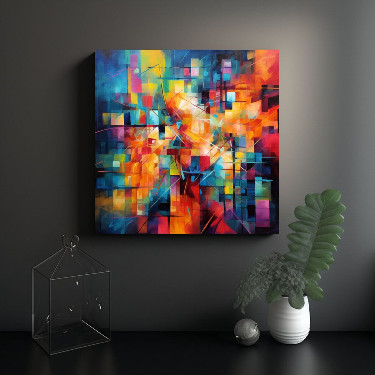 GENERICO - Lienzos Modernos Con Colores Vibrantes Y 70x70 Cm