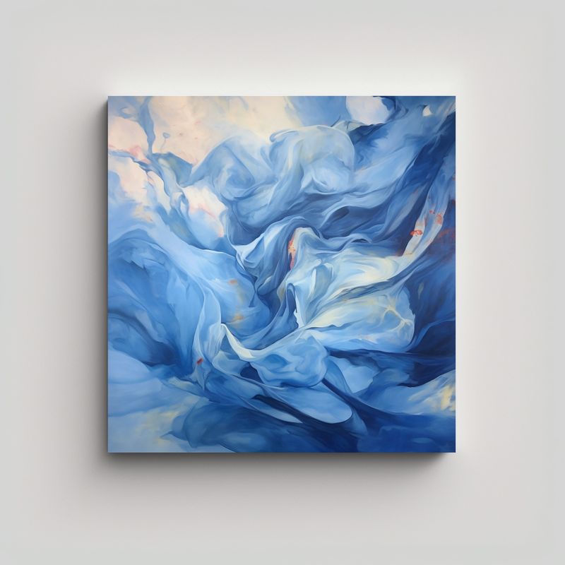 GENERICO - Cuadro Abstracto Azul Cielo Positivo Viento 70x70 Cm