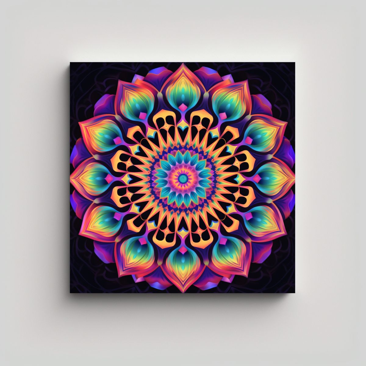 GENERICO - Cuadro Bastidor Inspirador Kaleidoscópico 50x50 Cm
