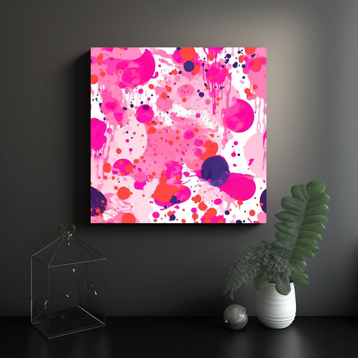 GENERICO - Cuadro Tela Canvas Combinación Cera Prensada 70x70 Cm