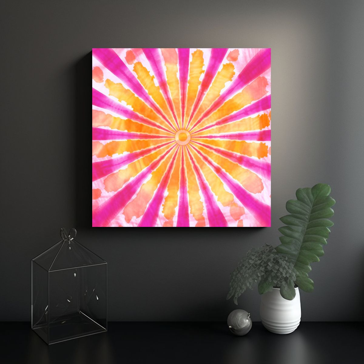 GENERICO - Pinturas De Decoración Creativa En Fondo Tie Dye 80x80 Cm