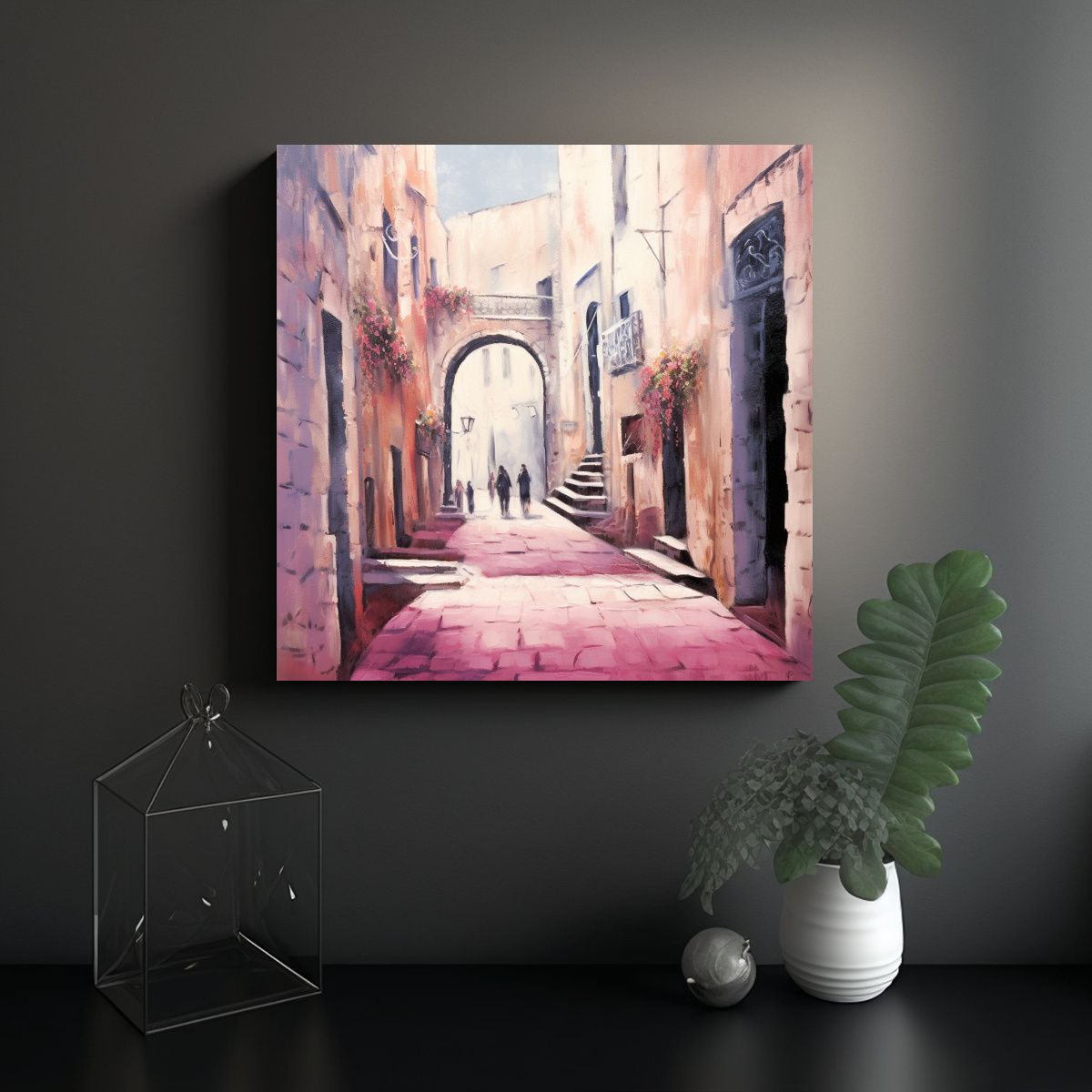 GENERICO - Pintura Impresionista De Callejón En Jerusalén 90x90 Cm