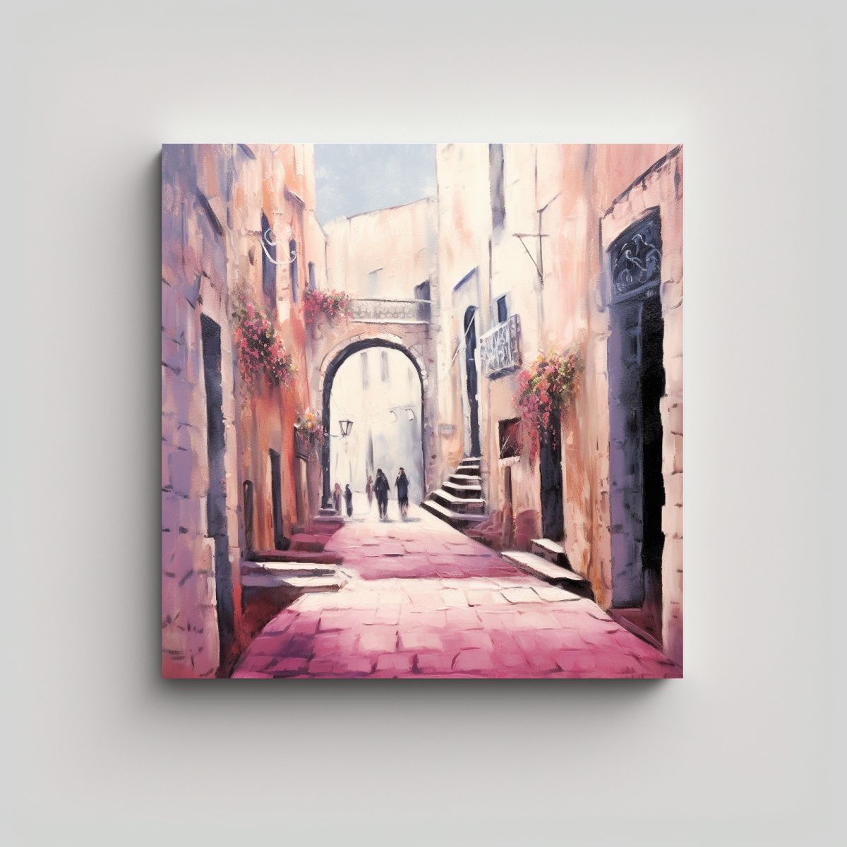 GENERICO - Pintura Impresionista De Callejón En Jerusalén 80x80 Cm