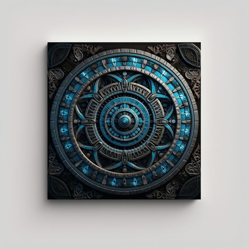 GENERICO - Pintura De Pared Vintage Con Mandala Alienígena 70x70 Cm
