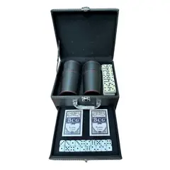 TOLVA - Set juego cachos naipes y domino caja ecocuero