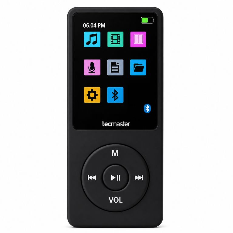 TECMASTER Reproductor MP3 16GB Bluetooth 5.0 TM-300523 Negro