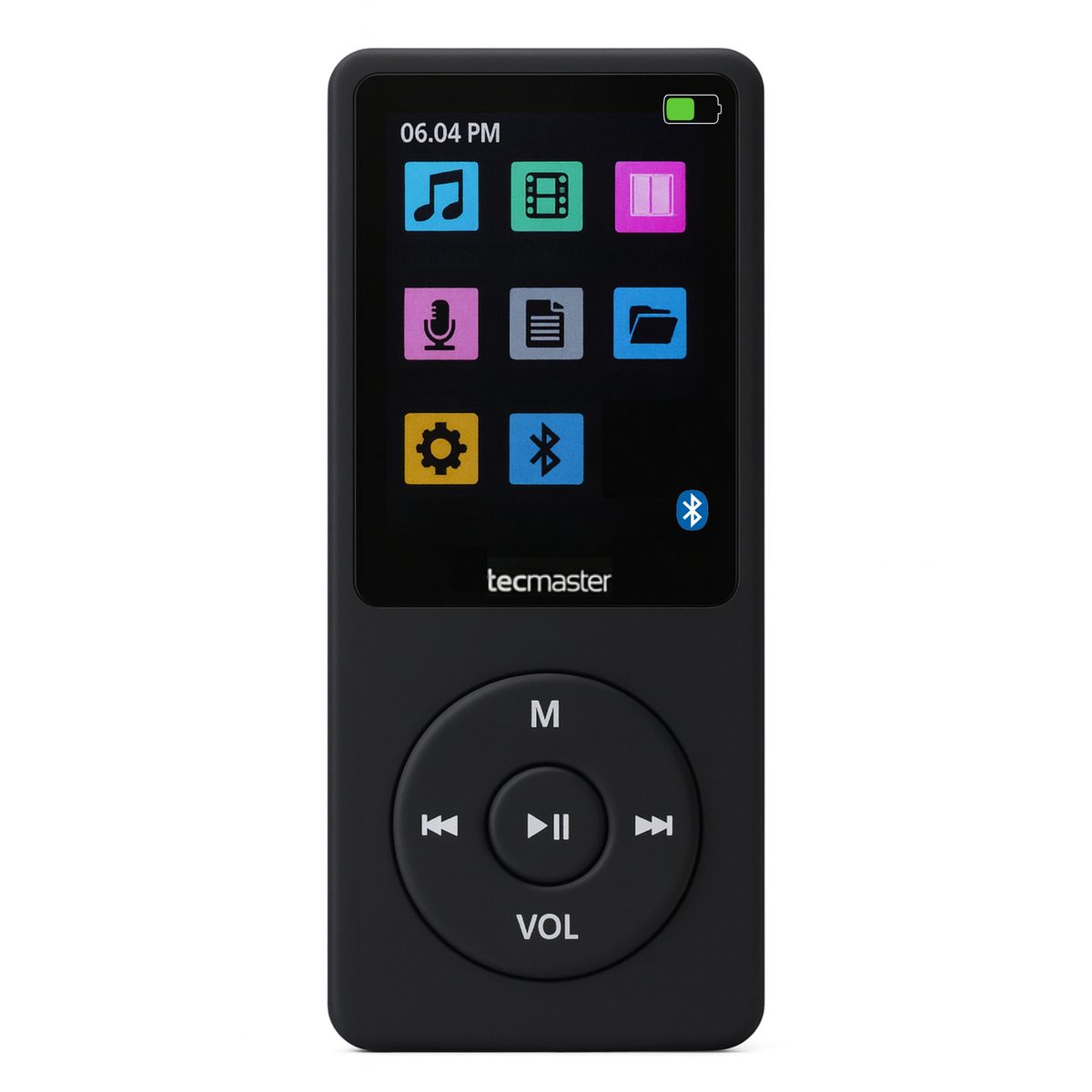 TECMASTER - Reproductor MP3 16GB Bluetooth 5.0 Tecmaster TM-300523 Negro