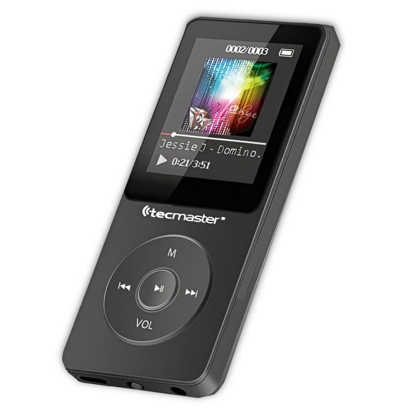 TECMASTER - Reproductor MP3 16GB Bluetooth 5.0 Tecmaster TM-300523 Negro - Negro