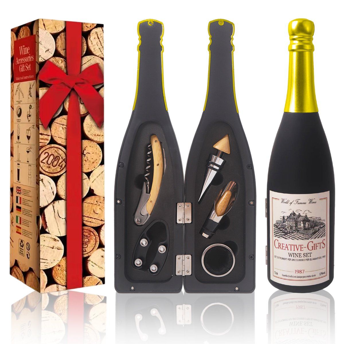 TOLVA - Set sacacorcho forma de botella 5 piezas