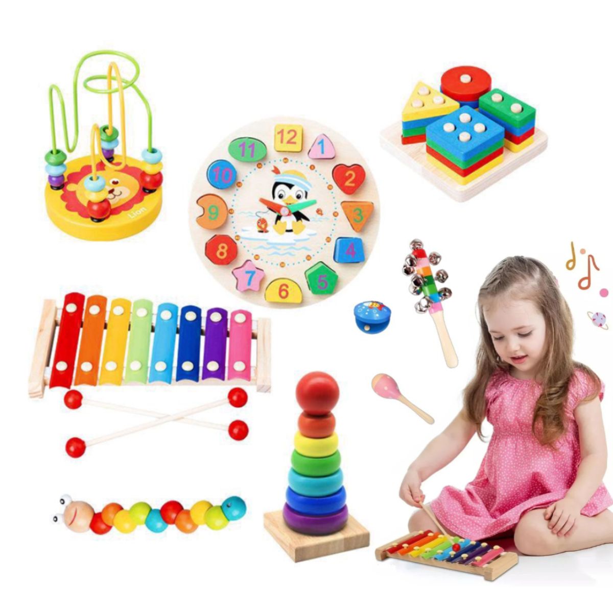 ATURE - Juguetes De Estimulación Temprana Para Niños 9 Pcs