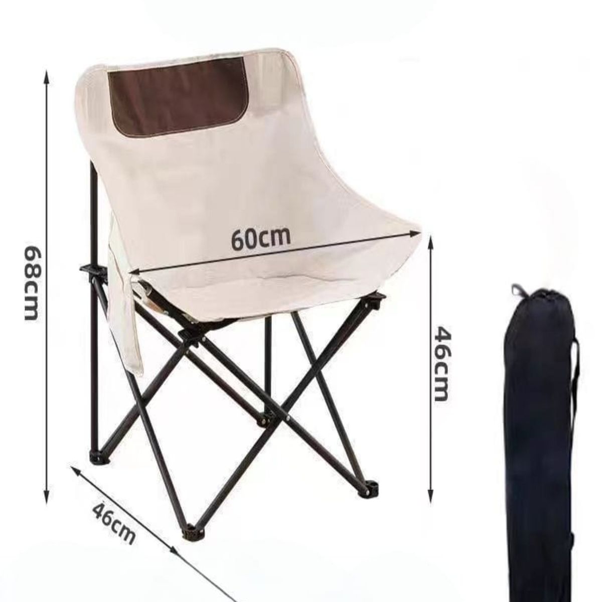 GENERICO - Silla Plegable de Lona para Exterior Camping Crema