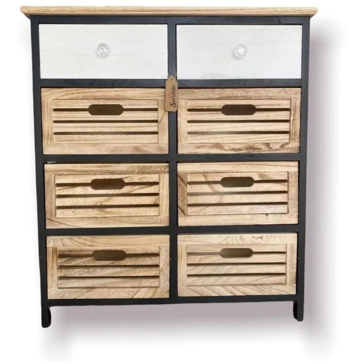 GENERICO - Mueble 8 Cajones Negro Y Blanco- S4132