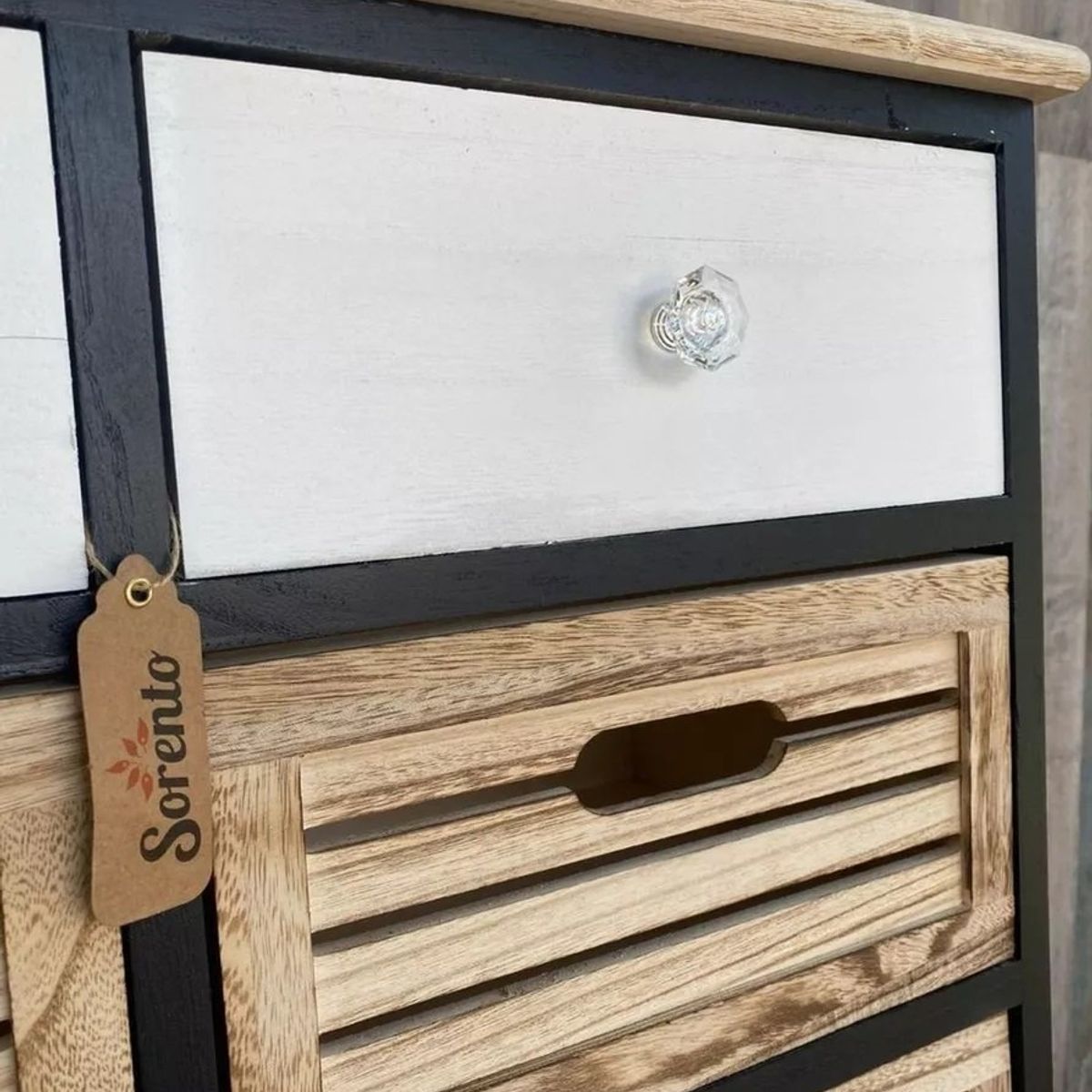 GENERICO - Mueble 8 Cajones Negro Y Blanco- S4132