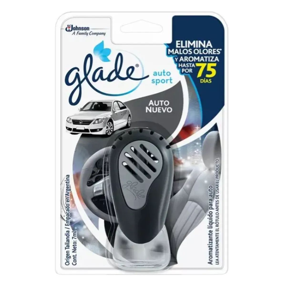 GLADE - Aromatizante Glade Auto Aparato  7ml Color Gris Oscuro