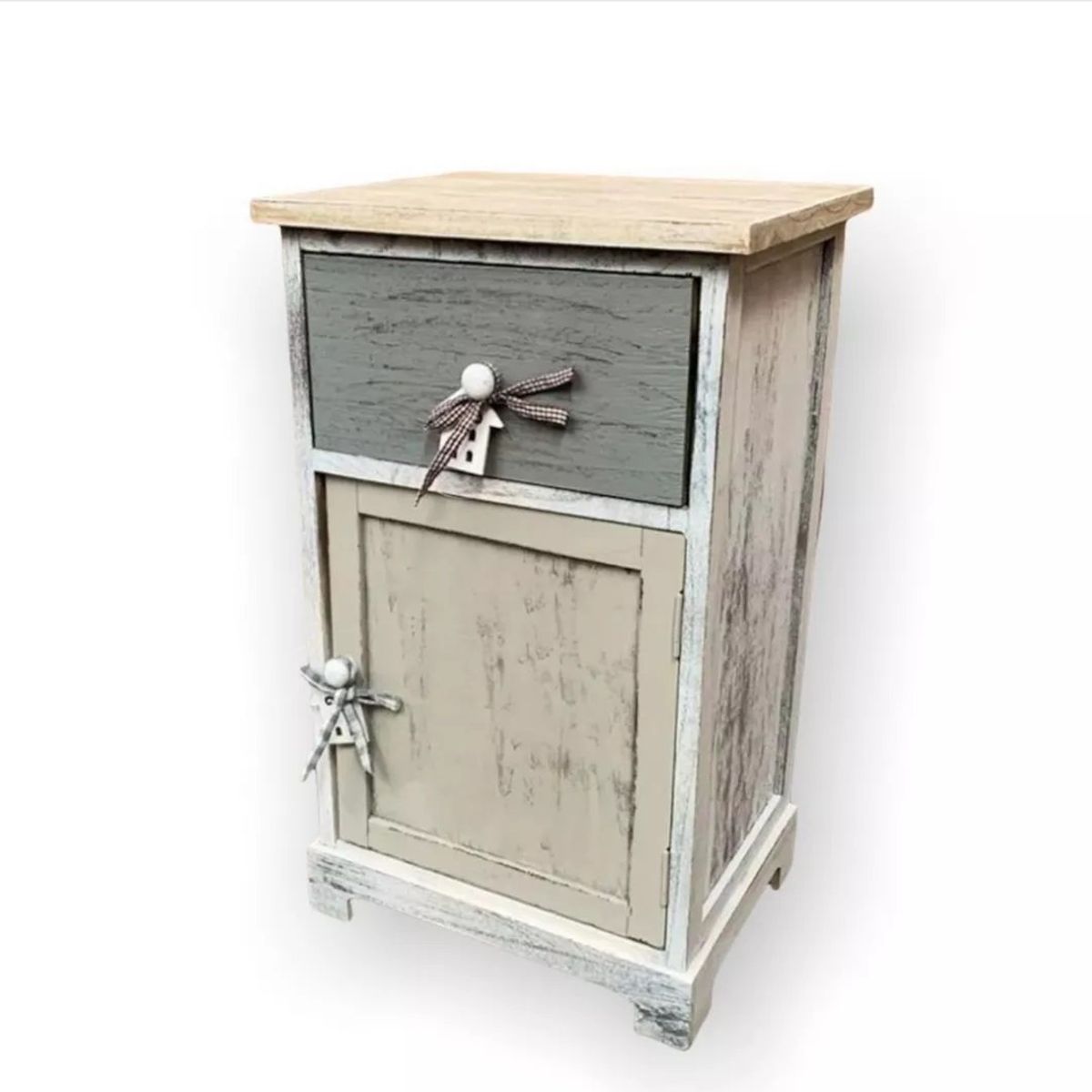 SORENTO - Mueble Velador De Madera 1 Cajón 1 Puerta - S0118