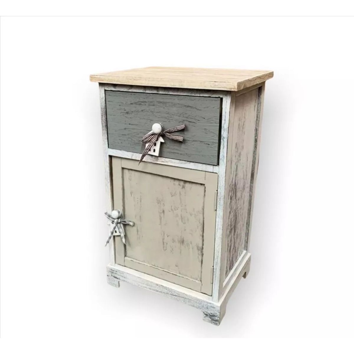 SORENTO - Mueble Velador De Madera 1 Cajón 1 Puerta - S0118