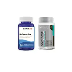 VITAMIN LIFE - B COMPLEX 90 TABLETAS VITAMINLIFE + CONTRAXIN 60 CPS WELLNES FACTOR