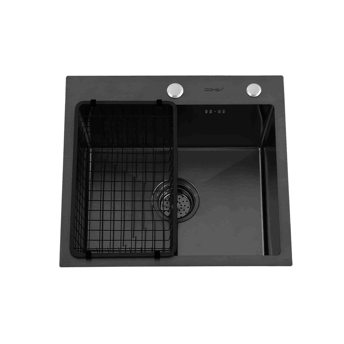 DOMSA - Lavaplatos Deluxe MDS5046-BLACK Sobre Cubierta  (Incluye Accesorios)