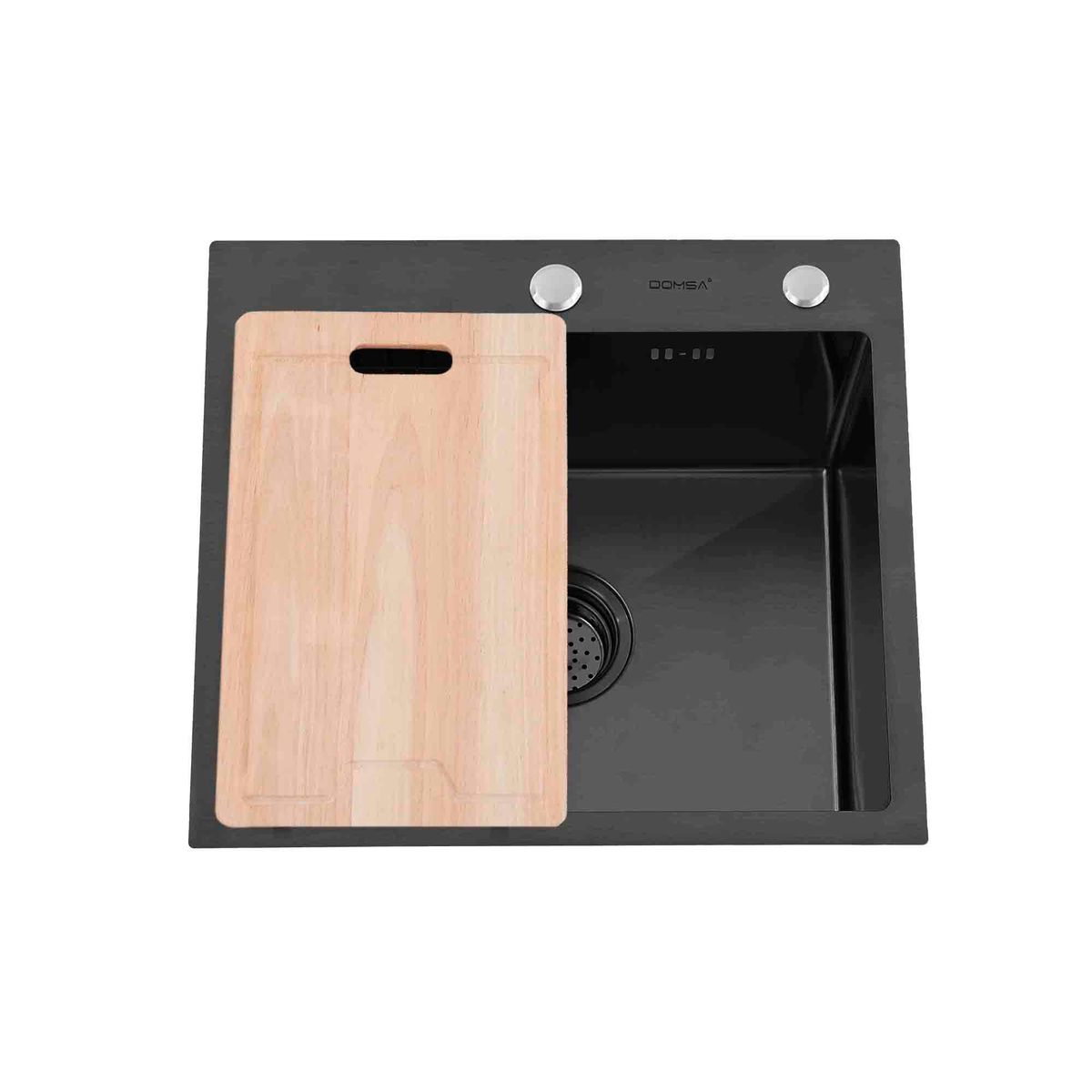 DOMSA - Lavaplatos Deluxe MDS5046-BLACK Sobre Cubierta  (Incluye Accesorios)