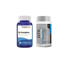 VITAMIN LIFE - B COMPLEX 90 TABLETAS VITAMINLIFE + DTX FACTOR 60 CPS WELLNESS FACTOR
