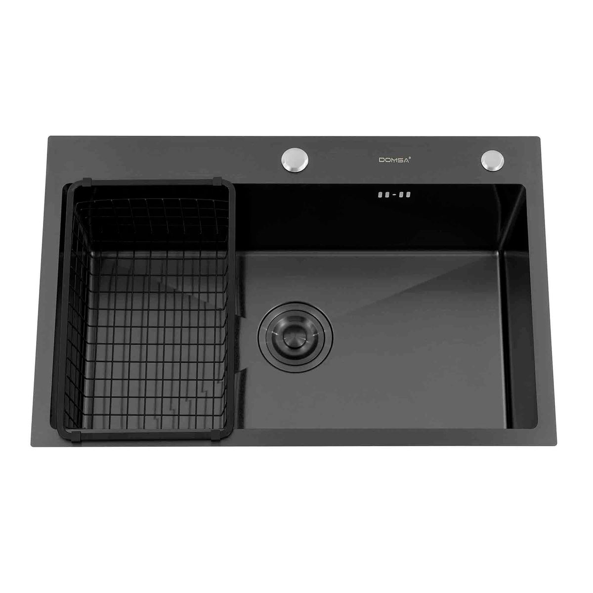 DOMSA - Lavaplatos Deluxe MDS7046-BLACK Sobre Cubierta  (Incluye Accesorios)