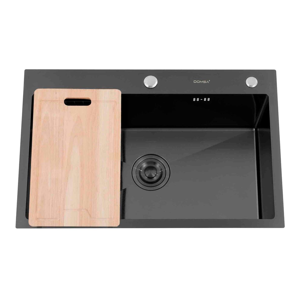 DOMSA - Lavaplatos Deluxe MDS7046-BLACK Sobre Cubierta  (Incluye Accesorios)