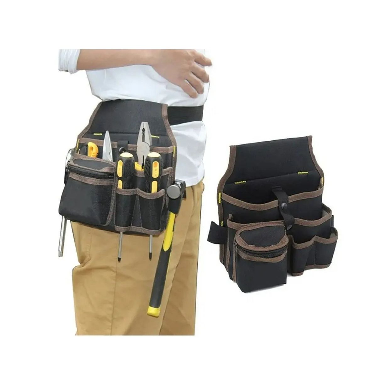 GENERICO - Bolsa Coleto Porta Herramientas 7 Bolsillos Martillo