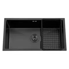 DOMSA - Lavaplatos Deluxe MDS7140 BLACK Bajo Cubierta (Incluye Accesorios)