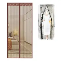 GENERICO - Malla Mosquitos Magnética Para Puertas y Ventanales 100x210 Cm Café