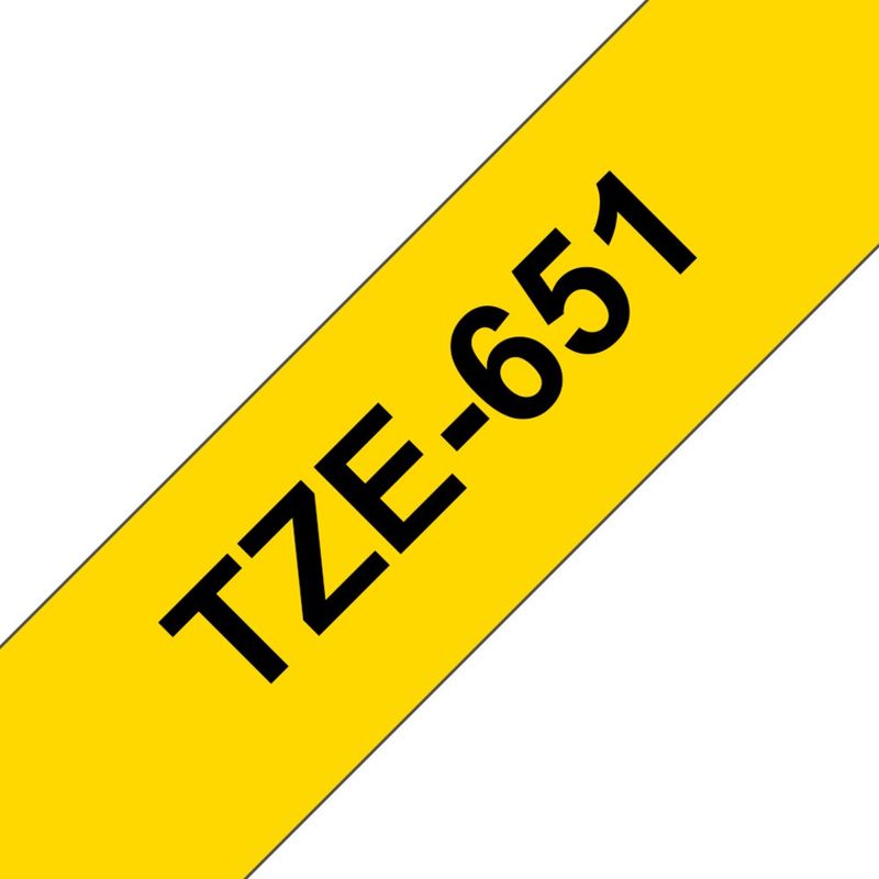 BROTHER - Cinta Brother Tze651 Negro Sobre Amarillo 24mm X 8mts