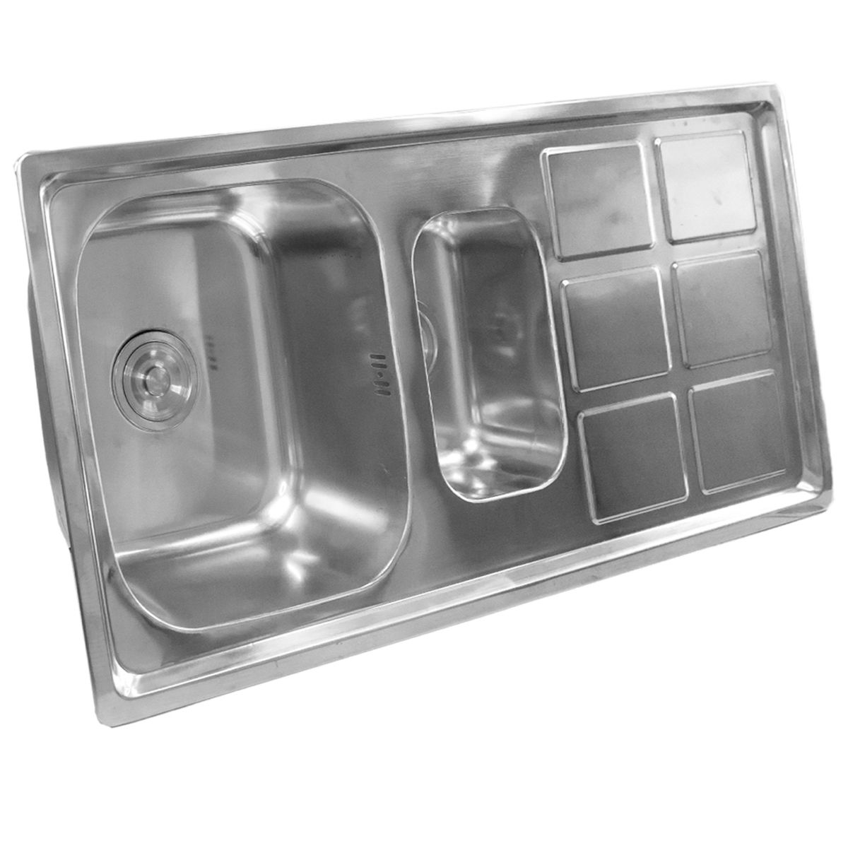 DOMSA - Lavaplatos de acero inoxidable MDS10050C Sobre Cubierta 100x50x15cm