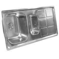 Lavaplatos de acero inoxidable MDS10050C Sobre Cubierta 100x50x15cm