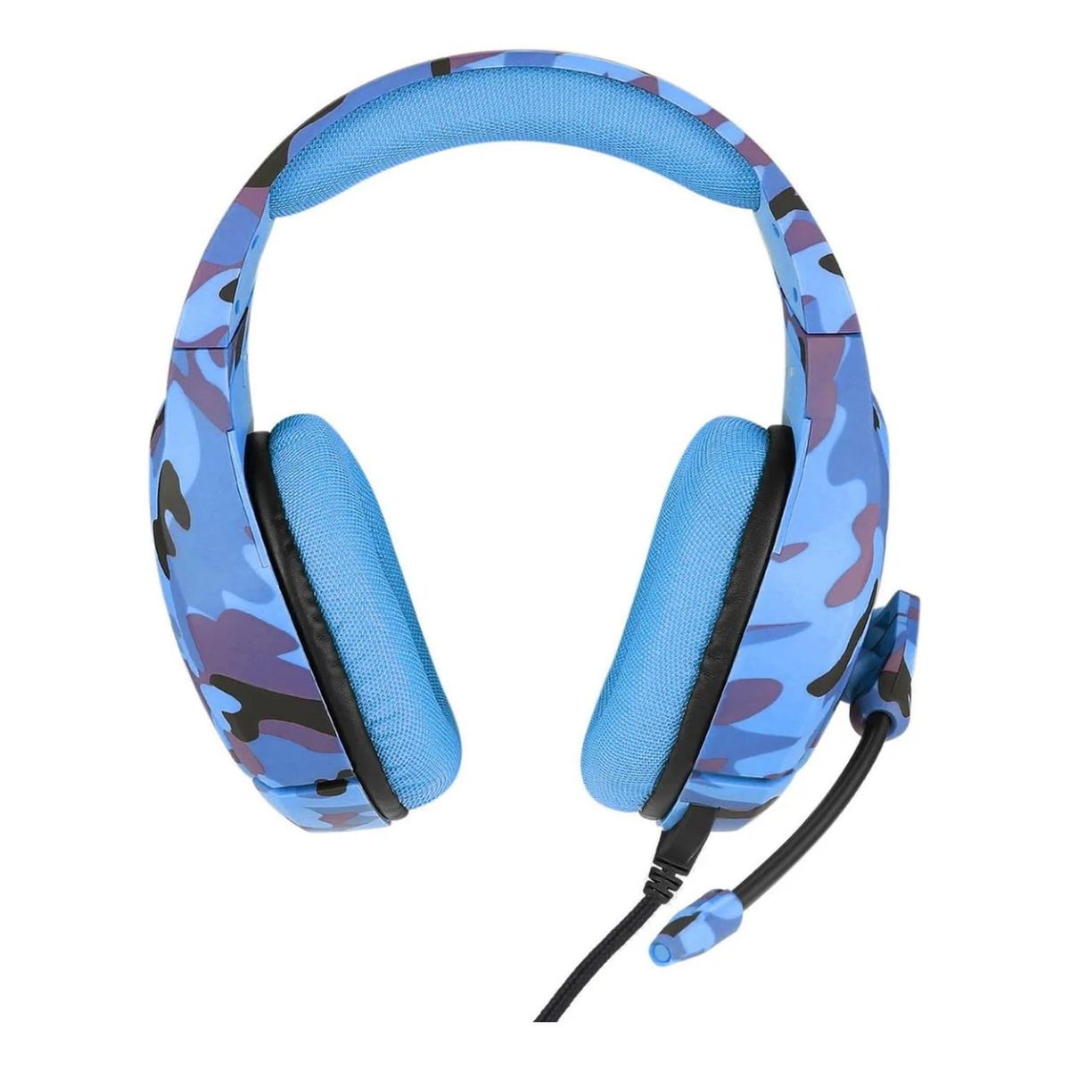 IMPORTCLICK - Audífonos Gamer Alámbrico Camuflaje Azul