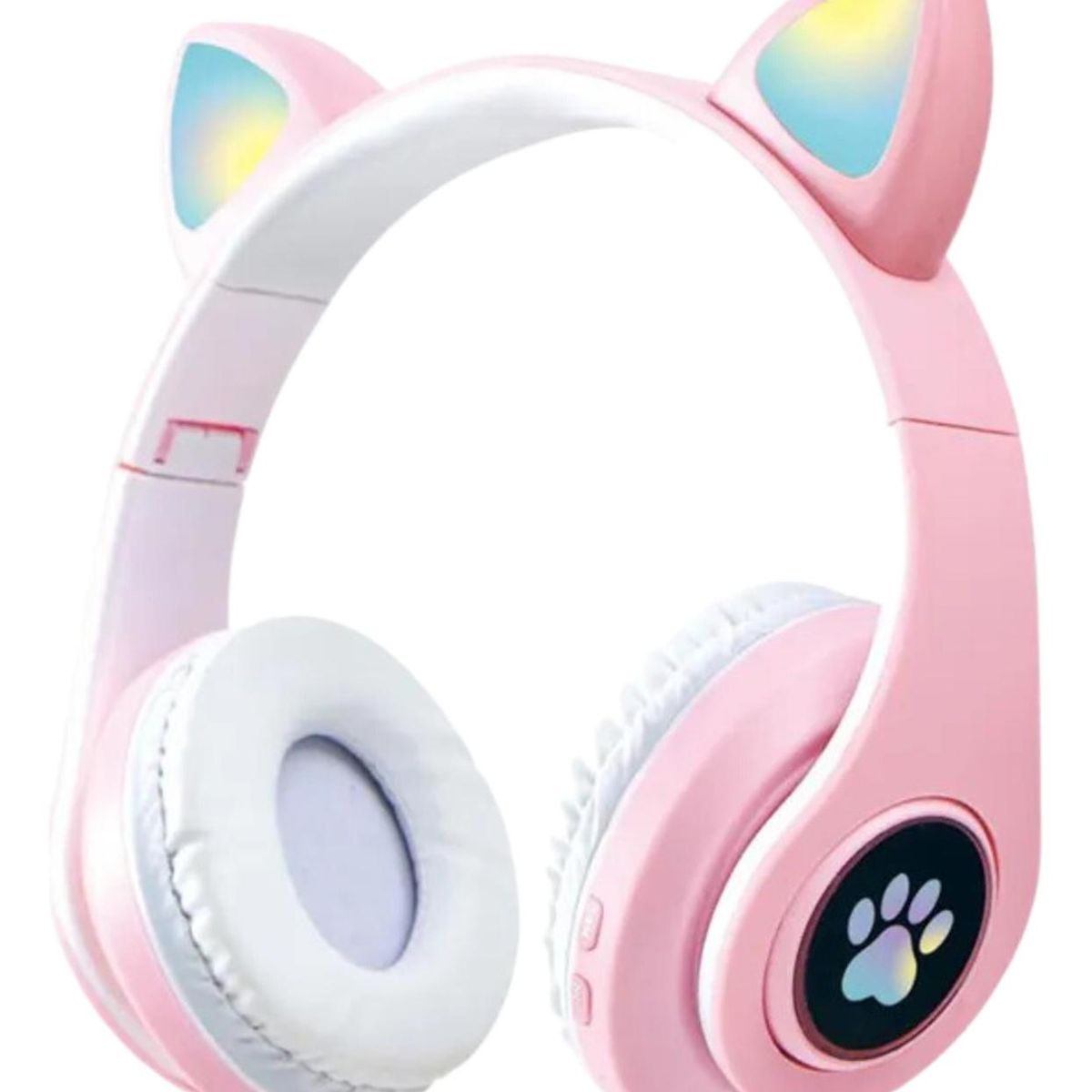 IMPORTCLICK - Audífonos inalámbrico Orejas Gato Led Wireless Bluetooth Rosado