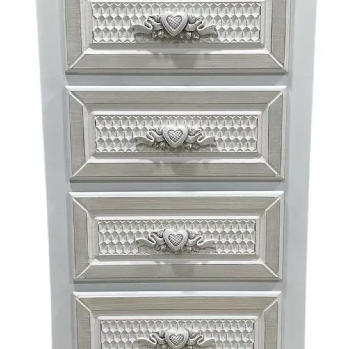 SORENTO - Velador Blanco Vintage 4 Cajones - S4158H