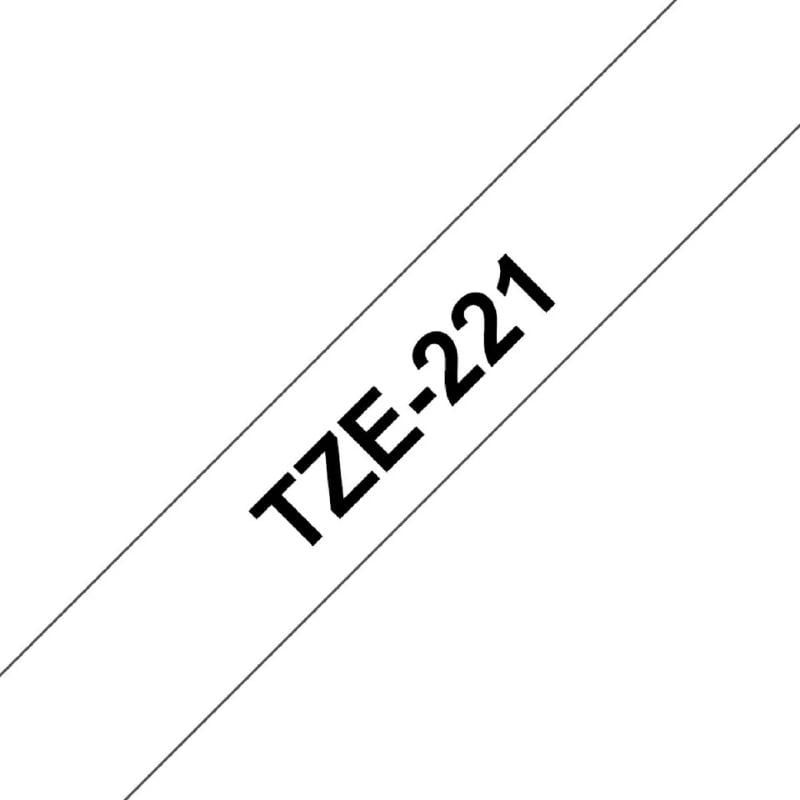 BROTHER - Cinta Brother Tze221 Negro Sobre Blanco 9mm X 8mts
