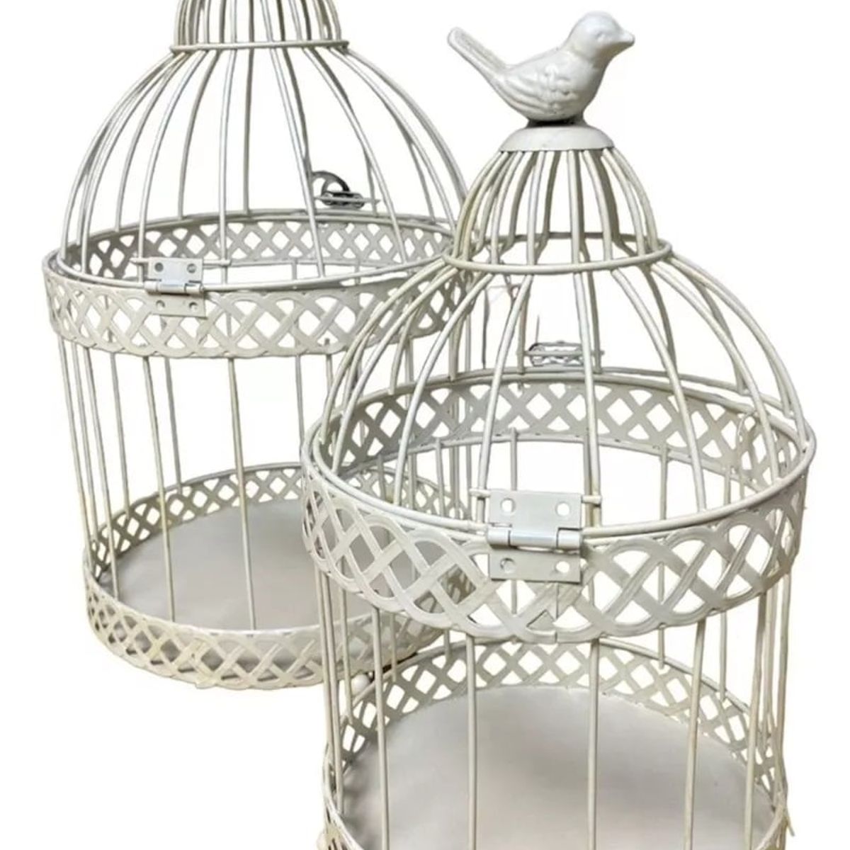 SORENTO - Set 2 De Jaulas Decoración Aves Blanco - S4422B