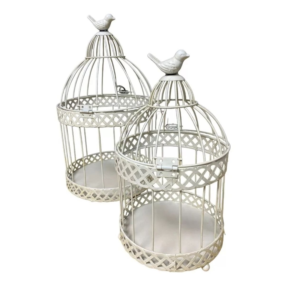 SORENTO - Set 2 De Jaulas Decoración Aves Blanco - S4422B