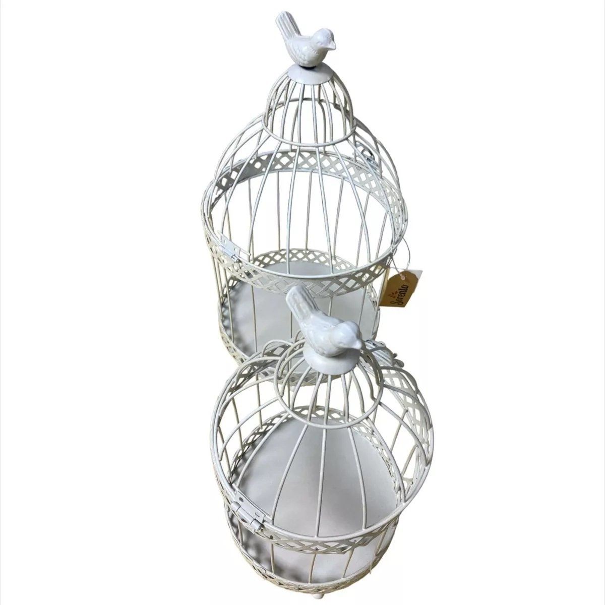 SORENTO - Set 2 De Jaulas Decoración Aves Blanco - S4422B